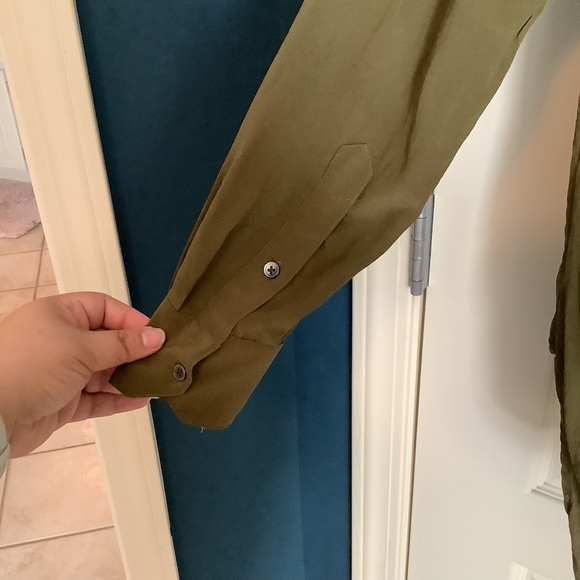Madewell Longsleeve Olive Silk Blouse XSmall - Picture 4 of 5